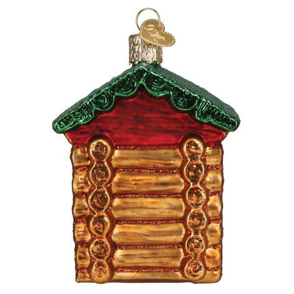 Old World Christmas Blown Glass Lincoln Logs Ornament