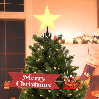 Santa's Sleigh animated Tree Topper