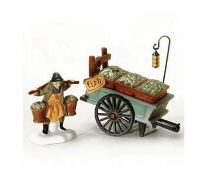 Chelsea Market Fish Monger Dept 56 Rare Retired Dickens Village Pre owned