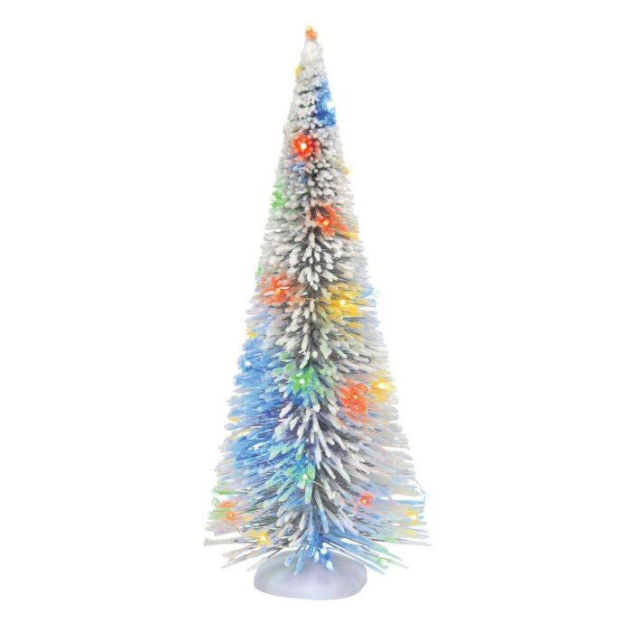 Dept 56 Snow Village Lit Frosted White Sisal Tree