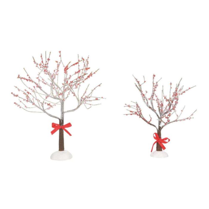 Dept 56 Snow Village Crabapple Tree with Ribbon