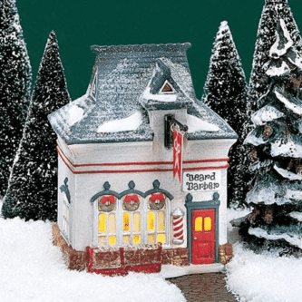 Dept. 56 Rare Retired North Pole Beard Barber Shop Pre-Owned
