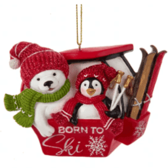 Born To Ski Gondola Ornament