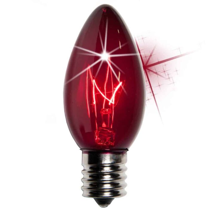 C9 Twinkle Transparent Light Bulbs 6 Colors