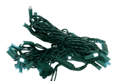 Cool White Green Cord Twinkle Wide Angle Led 50 Light Sets