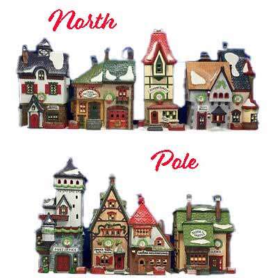 Dept 56 Rare Retired North Pole Spelling Houses Pre owned