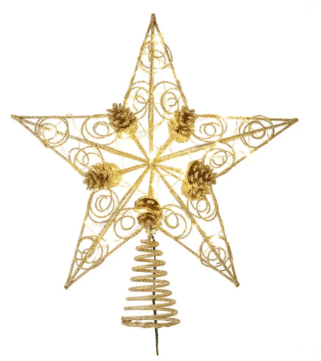 Gold Star Gold Pinecone Treetop