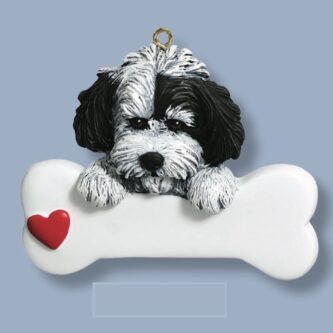 Havanese with Dog Bone Ornament