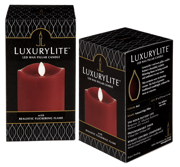 Luxurylite Red Wax Led Pillar Candle