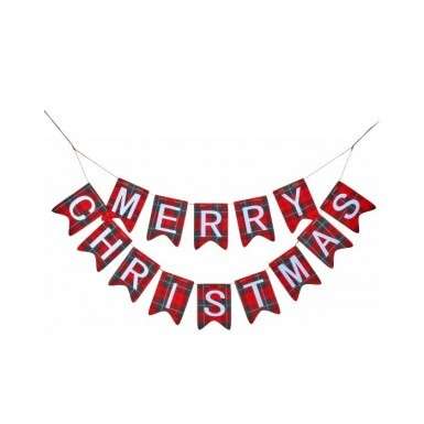 Plaid merry Christmas Pennant Decoration