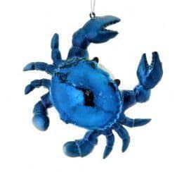 Mercury Glass Blue Crab Ornament
