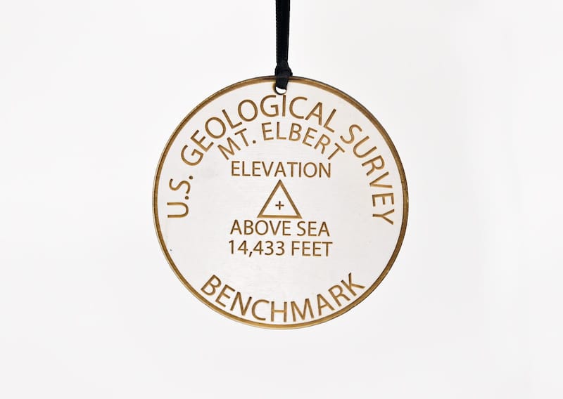 Colorado 14ers Geographical Benchmark Ornaments St Nicks Exclusive