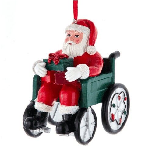 Santa in Wheelchair Ornament Personalize