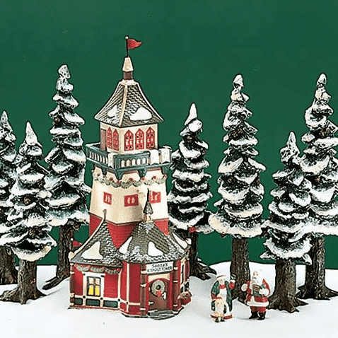 Dept 56 Rare Retired North Pole Santas Lookout Tower Pre owned