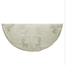 Tree Skirt Cream with Gold Applique
