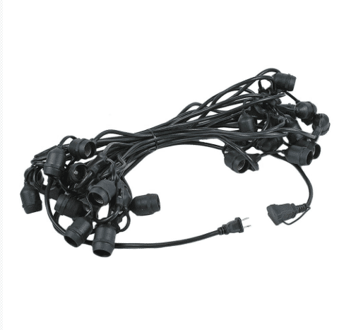24 Light Led Suspended Patio Light String Choose Black Cord or White Cord