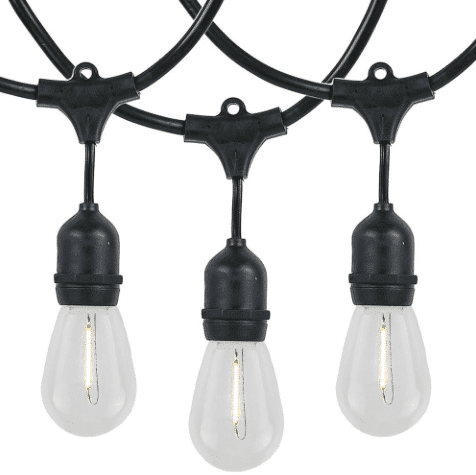 24 Light Led Suspended Patio Light String Choose Black Cord or White Cord