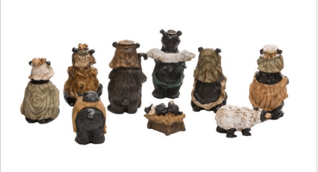 Black Bear Nativity Set