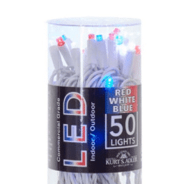 Red White and Blue Wide Angle Led Lights 50 Bulbs