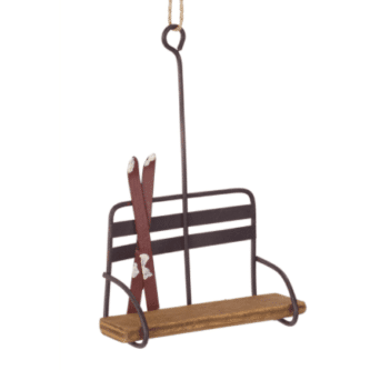 Ski Chair Lift Snowy Skis Ornament