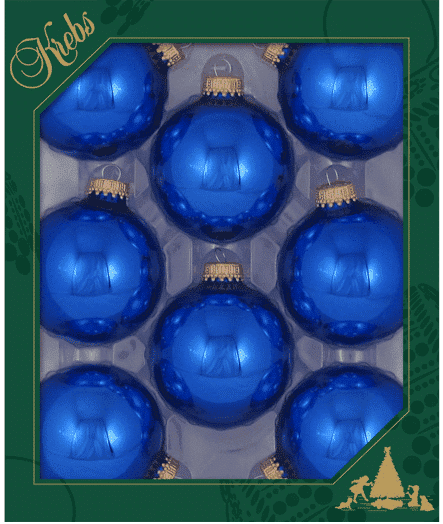 Victoria Blue Ball Ornaments Box of 8