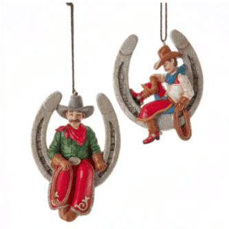 Western Horseshoe Cowboy Ornament
