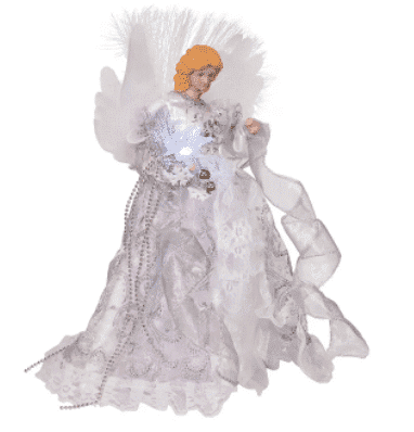 Color White and Silver Angel Led Treetop