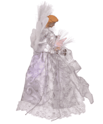 Side White and Silver Angel Led Treetop