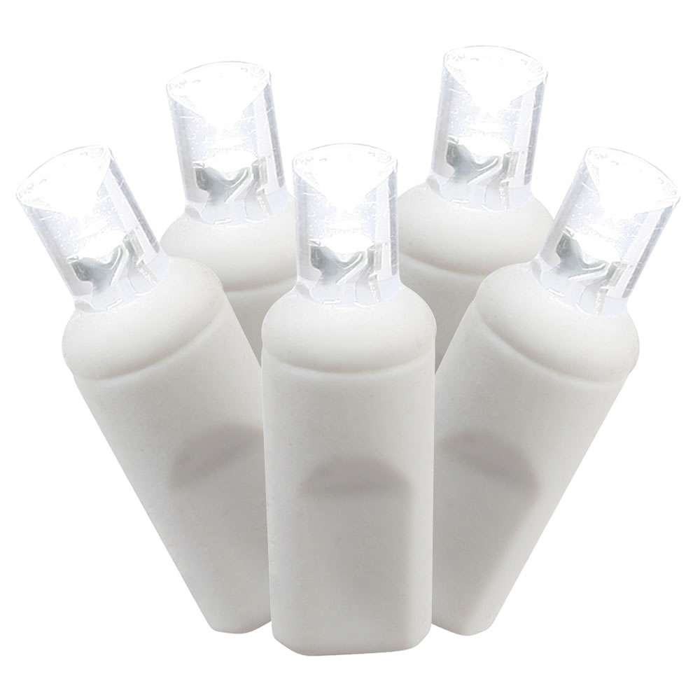 Wide Angle Led White Cord Light Set 50 Bulb Pure White