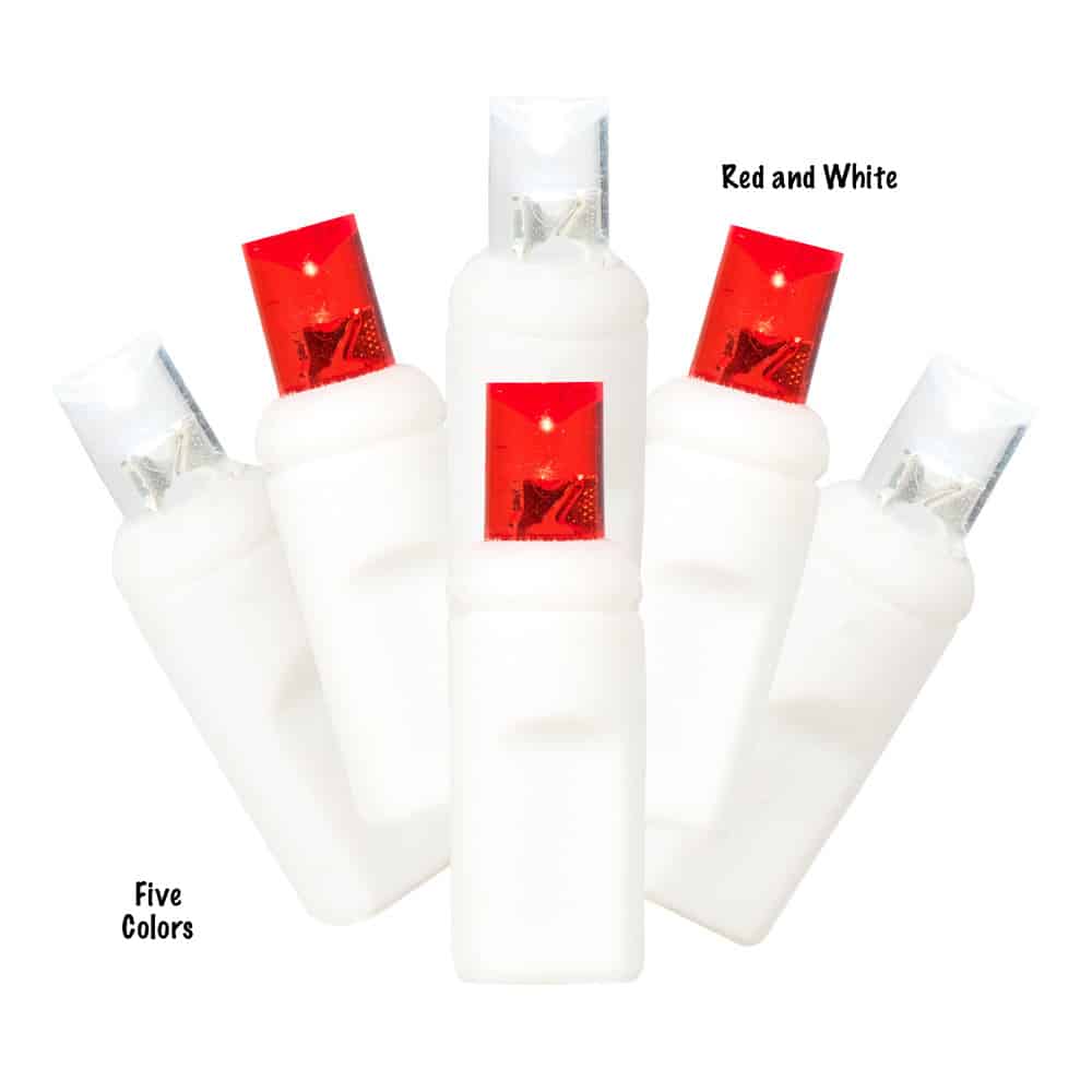 Wide Angle Led White Cord Light Set 50 Bulb Red and White