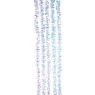 Silver Iridescent Tinsel Cascade Cool White Light Set