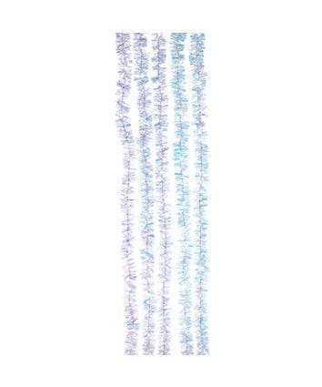 Silver Iridescent Tinsel Cascade Cool White Light Set