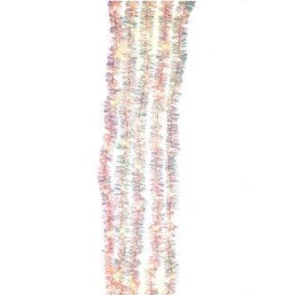 Silver Iridescent Tinsel Cascade Warm White Light Set