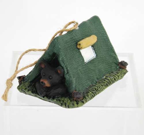 Black Bear in Tent Ornament