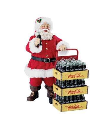 Coca cola® Santa with Delivery Cart Figurine