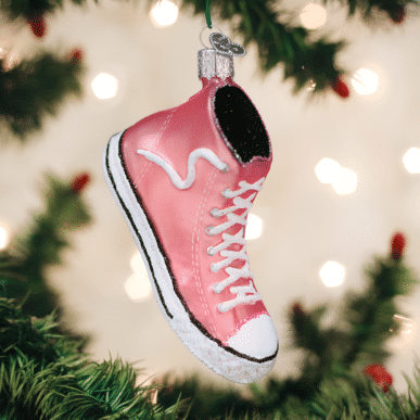 Old World Christmas Blown Pink High top Sneaker Ornament