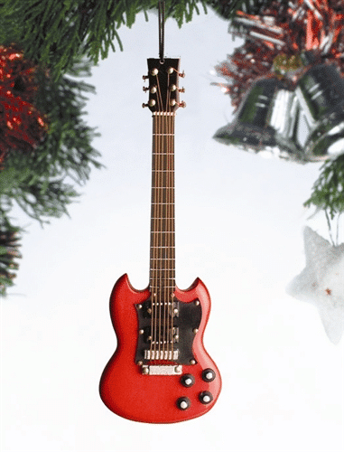 Music Red Electric Guitar Ornament