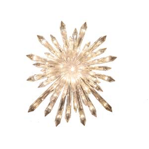 Tree Topper Crystal Look Snowflake Lit