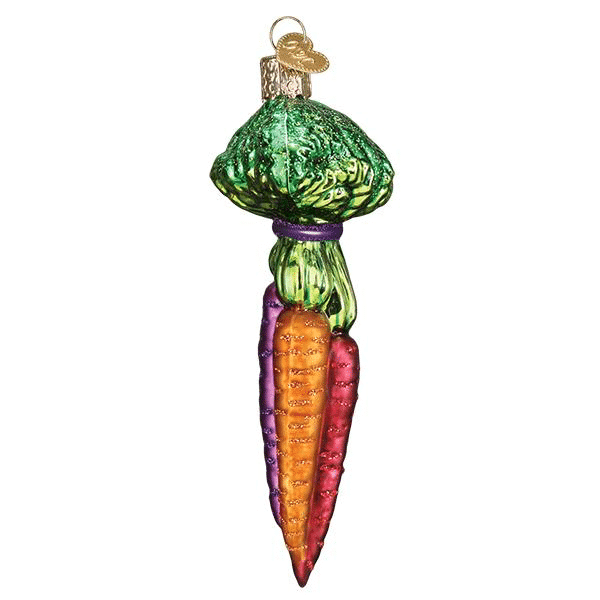 Old World Rainbow Carrots Blown Glass Ornament
