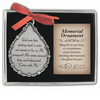 God Saw Him Memorial Tear Shaped Ornament