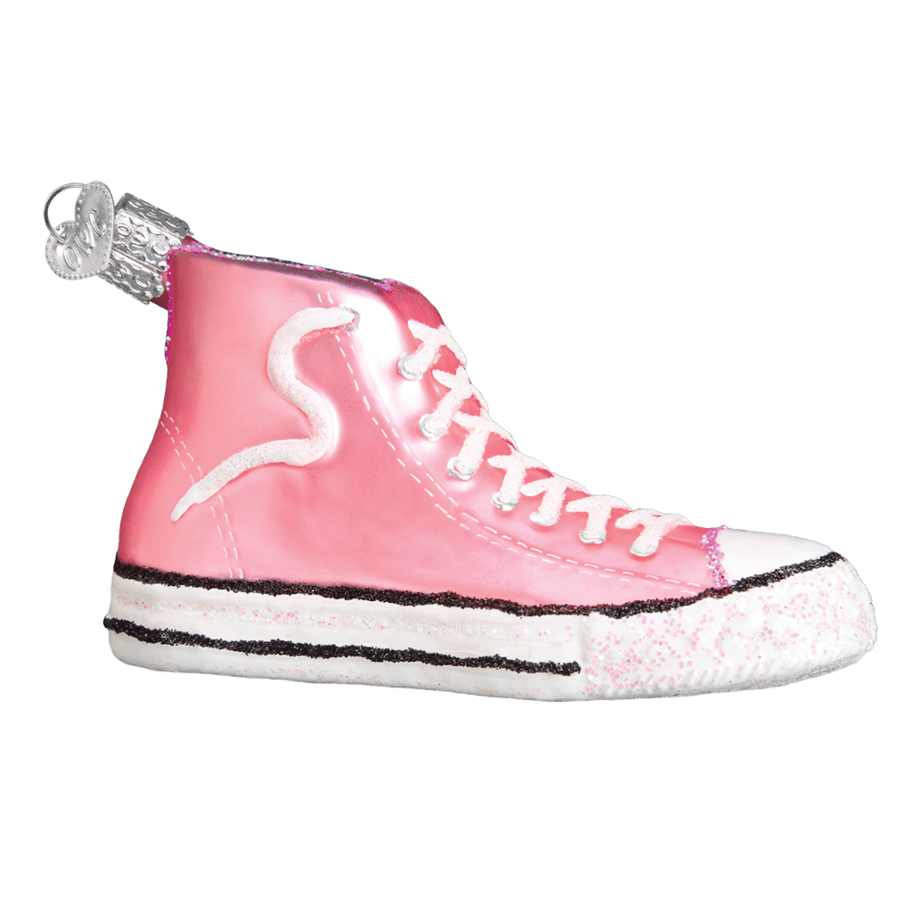 Old World Christmas Blown Pink High top Sneaker Ornament