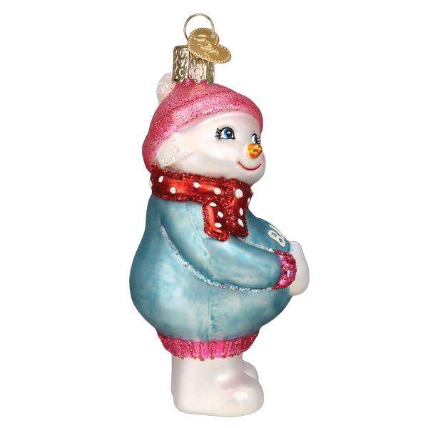 Old World Christmas Blown Glass Expectant Snowlady Ornament