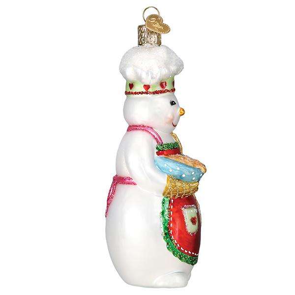 Old World Christmas Blown Glass Snow Woman Chef Ornament