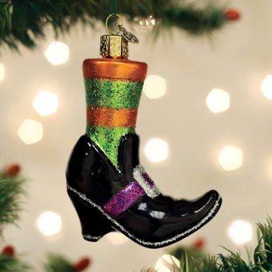 Old World Christmas Blown Glass Witches Shoe Ornament