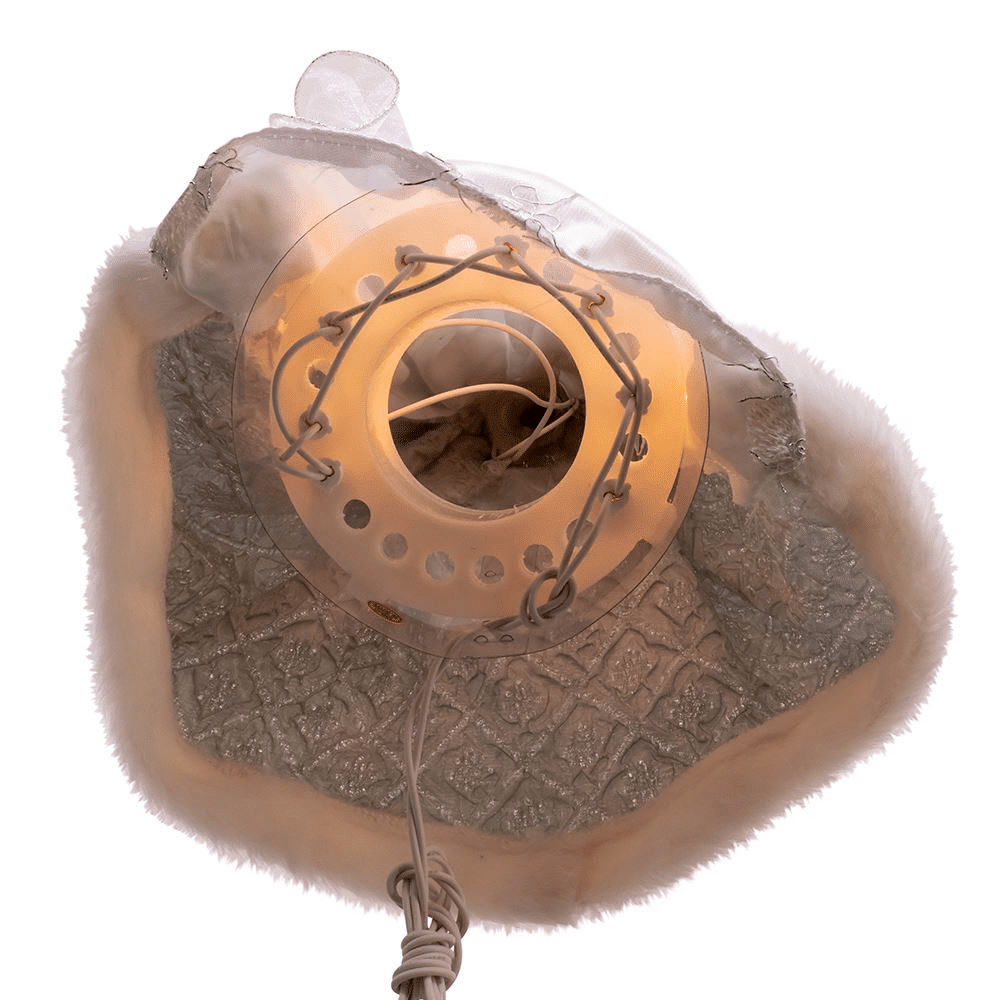 Tree Topper Silver and Grey Angel with Two Star Lights