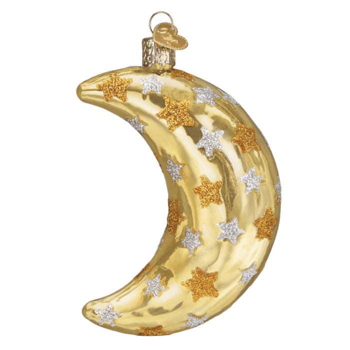 Old World Christmas Blown Glass Celestial Moon Ornament