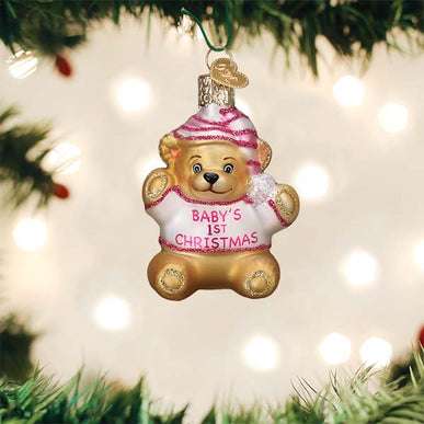 Babys First Teddy Bear Ornament Old World Christmas