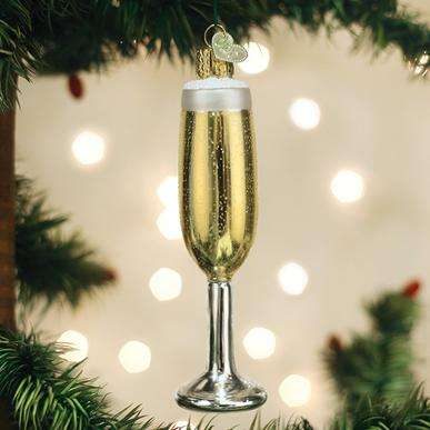 Old World Christmas Blown Glass Champagne Flute Ornament