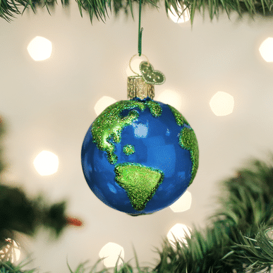 Old World Christmas Blown Glass Planet Earth Ornament