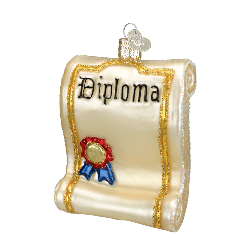 Old World Christmas Blown Glass Diploma Ornament